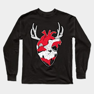 Forest Heart a Realistic Heart with a Forest Design Inside Forest Long Sleeve T-Shirt